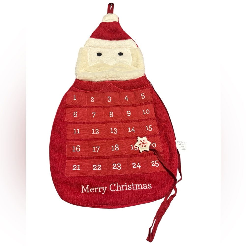 Demdaco Christmas Hanging Cloth Pocket Advent Calendar Santa